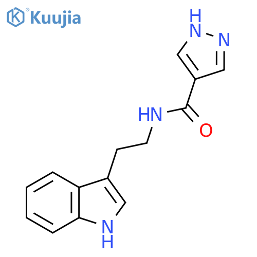 N-[2-(1H-indol-3-yl)ethyl]-1H-pyrazole-4-carboxamide structure
