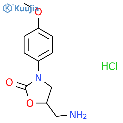 5-(Aminomethyl)-3-(4-methoxyphenyl)-1,3-oxazolidin-2-one hydrochloride structure