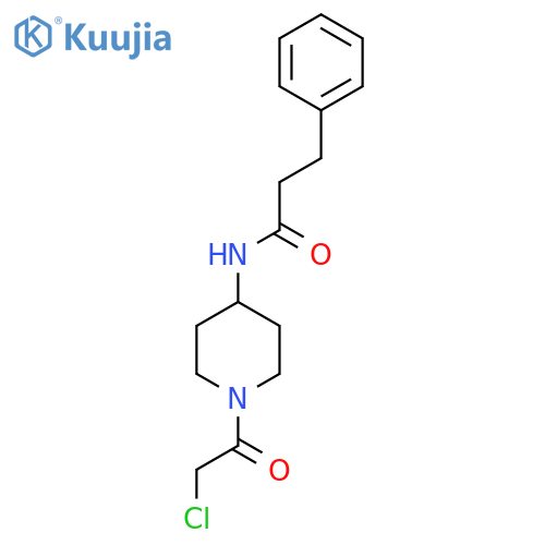 N-1-(2-chloroacetyl)piperidin-4-yl-3-phenylpropanamide structure