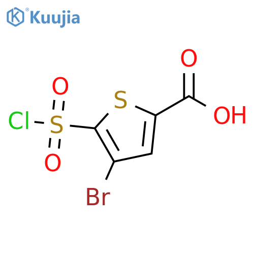 4-bromo-5-(chlorosulfonyl)thiophene-2-carboxylic acid structure