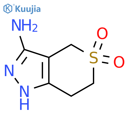 3-Amino-2,4,6,7-tetrahydrothiopyrano[4,3-c]pyrazole 5,5-dioxide structure