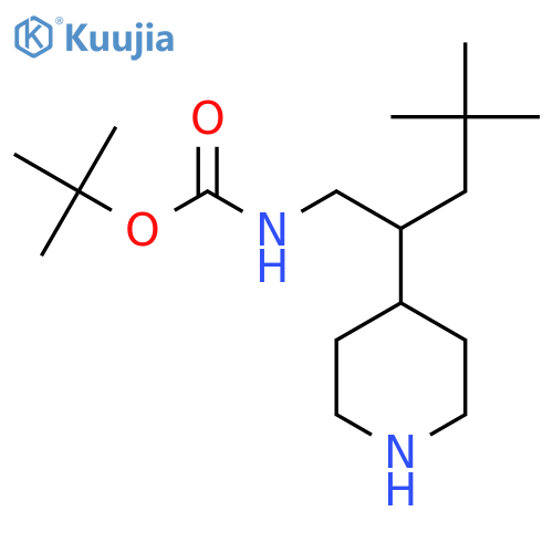 tert-butyl N-[4,4-dimethyl-2-(piperidin-4-yl)pentyl]carbamate structure
