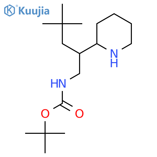 tert-butyl N-[4,4-dimethyl-2-(piperidin-2-yl)pentyl]carbamate structure