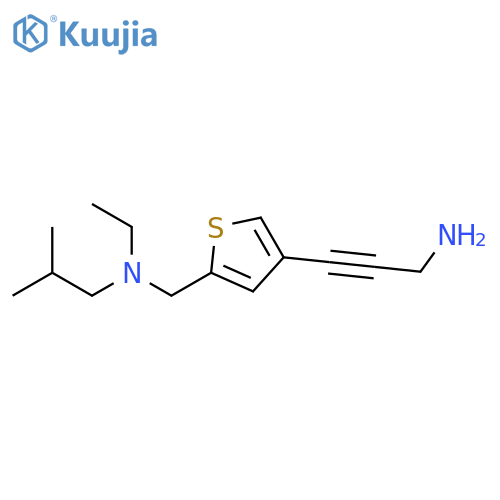 3-(5-{ethyl(2-methylpropyl)aminomethyl}thiophen-3-yl)prop-2-yn-1-amine structure