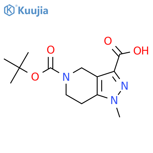 5-(tert-Butoxycarbonyl)-1-methyl-4,5,6,7-tetrahy-dro-1H-pyrazolo4,3-cpyridine-3-carboxylic acid structure