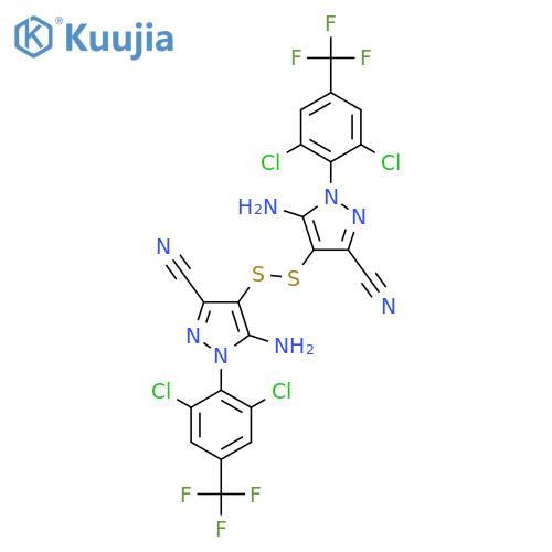 1H-Pyrazole-3-carbonitrile,4,4'-dithiobis[5-amino-1-[2,6-dichloro-4-(trifluoromethyl)phenyl]- structure