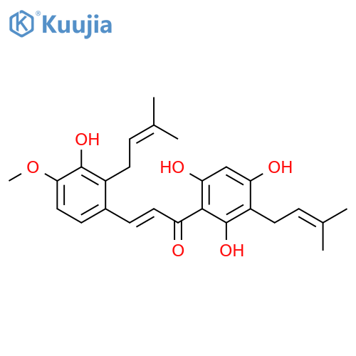2-Propen-1-one,3-[3-hydroxy-4-methoxy-2-(3-methyl-2-buten-1-yl)phenyl]-1-[2,4,6-trihydroxy-3-(3-methyl-2-buten-1-yl)phenyl]-,(2E)- structure
