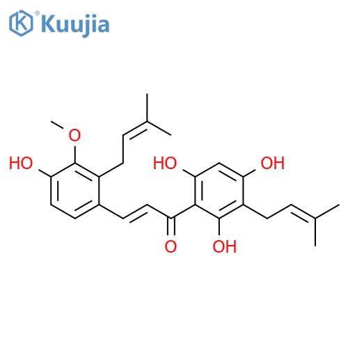 2-Propen-1-one, 3-[4-hydroxy-3-methoxy-2-(3-methyl-2-buten-1-yl)phenyl]-1-[2,4,6-trihydroxy-3-(3-methyl-2-buten-1-yl)phenyl]-, (2E)- structure