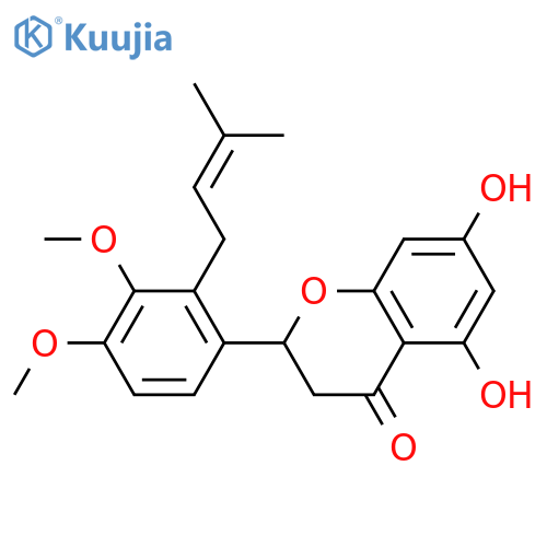 4H-1-Benzopyran-4-one,2-[3,4-dimethoxy-2-(3-methyl-2-buten-1-yl)phenyl]-2,3-dihydro-5,7-dihydroxy- structure