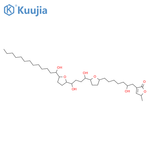 2(5H)-Furanone,3-[(2R)-7-[(2R,5S)-5-[(1S,4R)-1,4-dihydroxy-4-[(2R,5R)-tetrahydro-5-[(1R)-1-hydroxytridecyl]-2-furanyl]butyl]tetrahydro-2-furanyl]-2-hydroxyheptyl]-5-methyl-,(5S)- structure