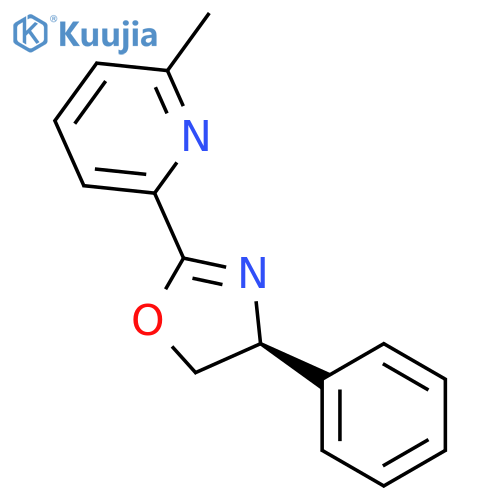 Pyridine, 2-[(4S)-4,5-dihydro-4-phenyl-2-oxazolyl]-6-methyl- structure