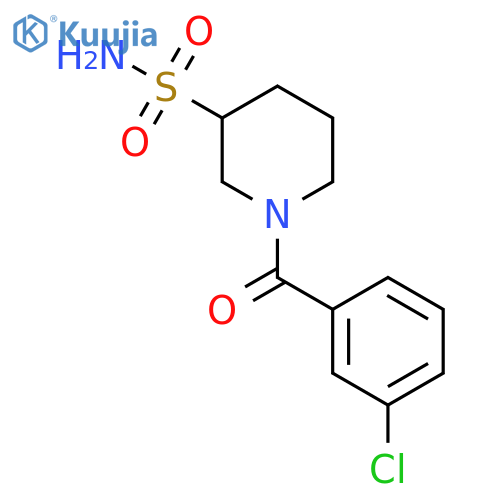 1-(3-chlorobenzoyl)piperidine-3-sulfonamide structure