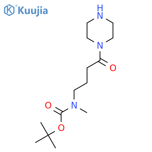 tert-butyl N-methyl-N-4-oxo-4-(piperazin-1-yl)butylcarbamate structure