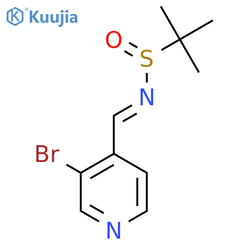 2-Propanesulfinamide, N-[(3-bromo-4-pyridinyl)methylene]-2-methyl-, [N(E),S(R)]- structure