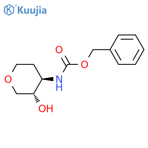 (3S,4R)-(3-Hydroxy-tetrahydro-pyran-4-yl)-carbamic acid benzyl ester structure