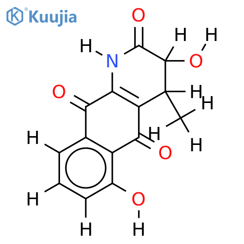 (3R),5-dihydroxy-(4S)-methyl-3,4-dihydro-2,9,10-(2H)-1-azaanthracenetrione structure