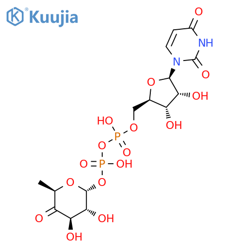Uridine 5'-(trihydrogen diphosphate), P'-(6-deoxy-α-D-xylo-hexopyranos-4-ulos-1-yl) ester structure
