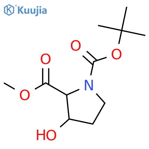 1-tert-butyl 2-methyl (2S,3R)-3-hydroxypyrrolidine-1,2-dicarboxylate structure