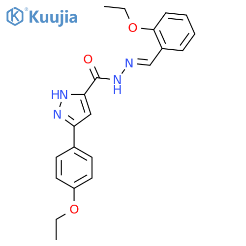 3-(4-ethoxyphenyl)-N'-(1E)-(2-ethoxyphenyl)methylidene-1H-pyrazole-5-carbohydrazide structure