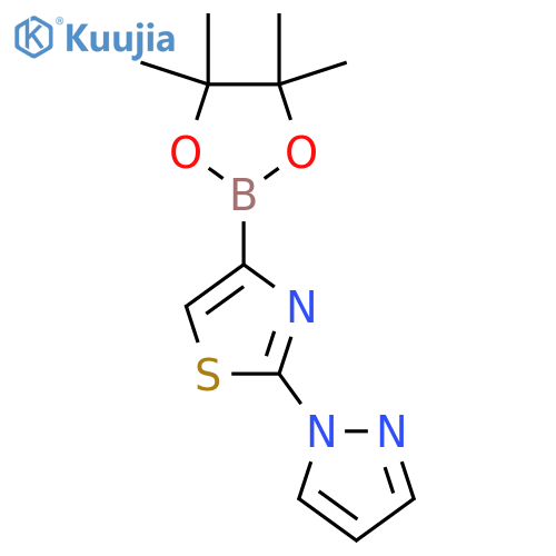 2-(1H-Pyrazol-1-yl)thiazole-4-boronic acid pinacol ester structure
