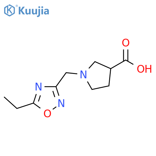 1-((5-Ethyl-1,2,4-oxadiazol-3-yl)methyl)pyrrolidine-3-carboxylic acid structure