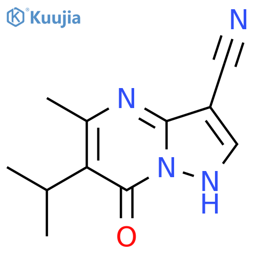 7-hydroxy-5-methyl-6-(propan-2-yl)pyrazolo1,5-apyrimidine-3-carbonitrile structure