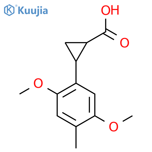2-(2,5-Dimethoxy-4-methylphenyl)cyclopropane-1-carboxylic acid structure