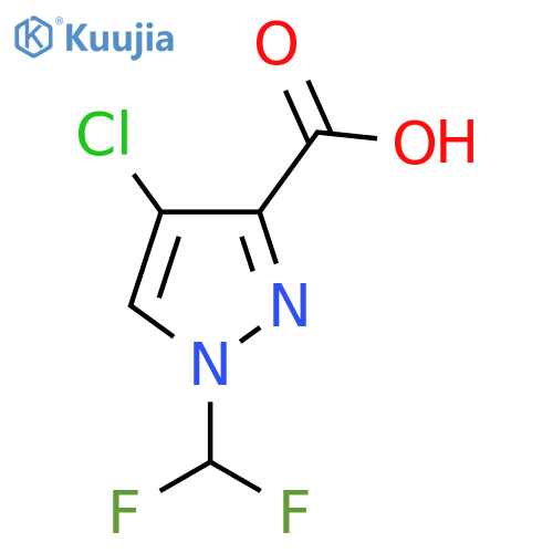4-Chloro-1-(difluoromethyl)-1H-pyrazole-3-carboxylic acid structure