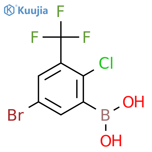 (5-Bromo-2-chloro-3-(trifluoromethyl)phenyl)boronic acid structure