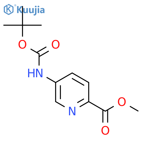 2-Pyridinecarboxylic acid, 5-[[(1,1-dimethylethoxy)carbonyl]amino]-,methyl ester structure