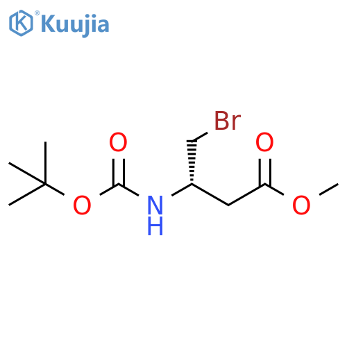 Butanoic acid, 4-bromo-3-[[(1,1-dimethylethoxy)carbonyl]amino]-, methyl ester, (3S)- structure