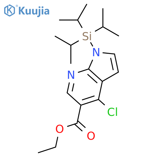 ethyl 4-chloro-1-(triisopropylsilyl)-1H-pyrrolo[2,3-b]pyridine-5-carboxylate structure