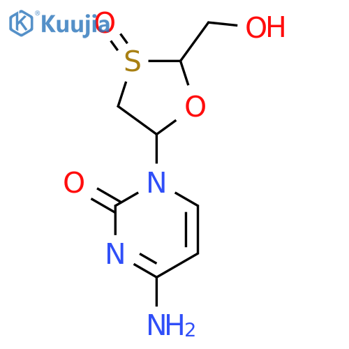 4-amino-1-[(2S,5R)-2-(hydroxymethyl)-3-oxido-1,3-oxathiolan-5-yl]pyrimidin-2(1H)-one structure