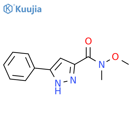 N-methoxy-N-methyl-3-phenyl-1H-pyrazole-5-carboxamide structure
