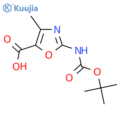 2-{(tert-butoxy)carbonylamino}-4-methyl-1,3-oxazole-5-carboxylic acid structure