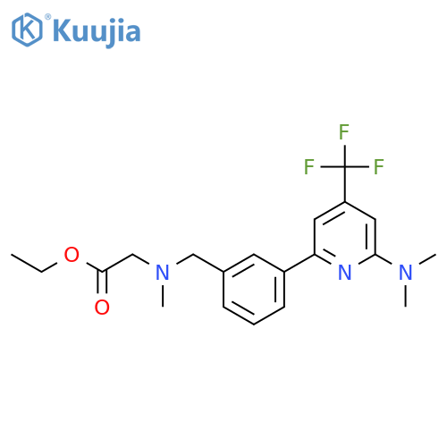 {[3-(6-Dimethylamino-4-trifluoromethyl-pyridin-2-yl)-benzyl]-methyl-amino}-acetic acid ethyl ester structure