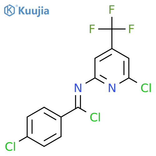 4-Chloro-N-(6-chloro-4-trifluoromethyl-pyridin-2-yl)-benzimidoyl chloride structure