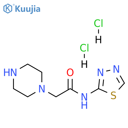 2-piperazin-1-yl-N-(1,3,4-thiadiazol-2-yl)acetamide;dihydrochloride structure