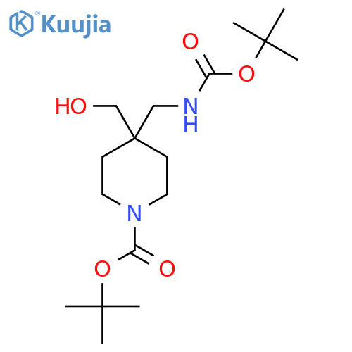 tert-Butyl 4-{[(tert-butoxycarbonyl)amino]methyl}-4-(hydroxymethyl)piperidine-1-carboxylate structure