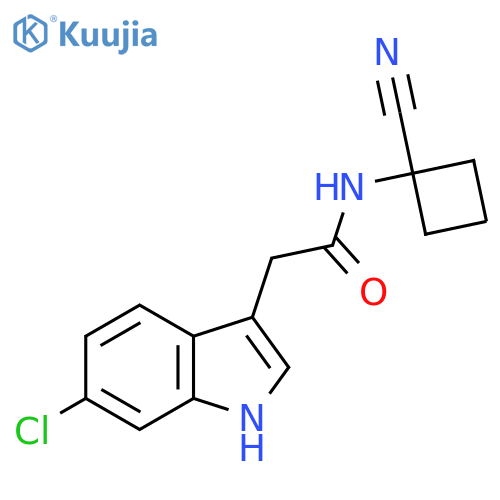 2-(6-chloro-1H-indol-3-yl)-N-(1-cyanocyclobutyl)acetamide structure