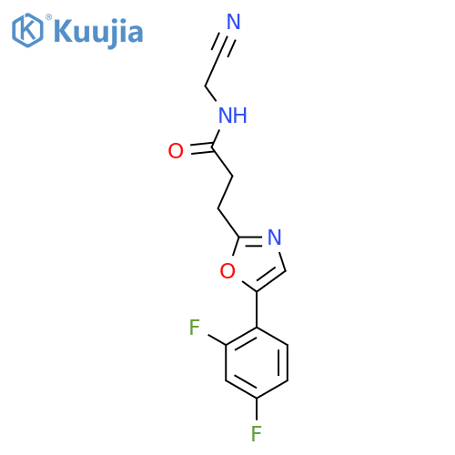 N-(cyanomethyl)-3-[5-(2,4-difluorophenyl)-1,3-oxazol-2-yl]propanamide structure