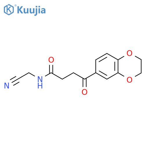 N-(cyanomethyl)-4-(2,3-dihydro-1,4-benzodioxin-6-yl)-4-oxobutanamide structure
