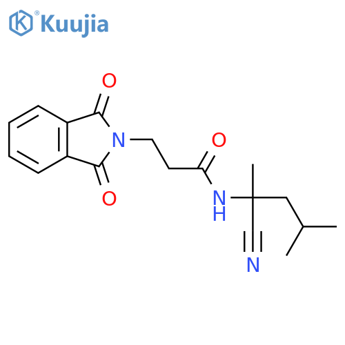 N-(1-cyano-1,3-dimethylbutyl)-3-(1,3-dioxo-2,3-dihydro-1H-isoindol-2-yl)propanamide structure