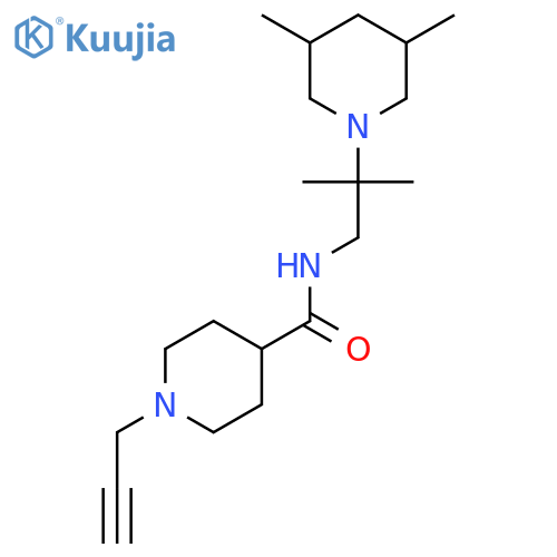 N-[2-(3,5-dimethylpiperidin-1-yl)-2-methylpropyl]-1-(prop-2-yn-1-yl)piperidine-4-carboxamide structure