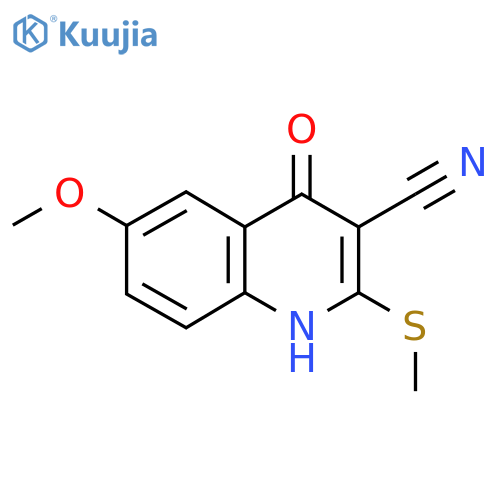 4-Hydroxy-6-methoxy-2-(methylthio)quinoline-3-carbonitrile structure