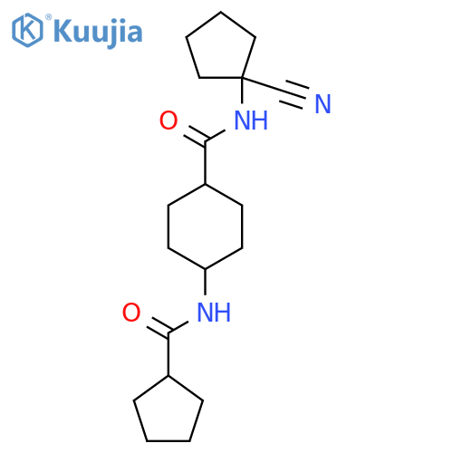 N-(1-cyanocyclopentyl)-4-cyclopentaneamidocyclohexane-1-carboxamide structure