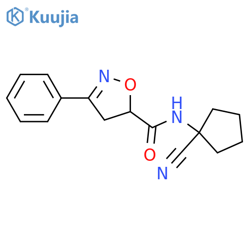 N-(1-cyanocyclopentyl)-3-phenyl-4,5-dihydro-1,2-oxazole-5-carboxamide structure