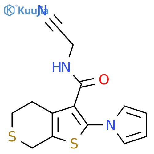N-(cyanomethyl)-2-(1H-pyrrol-1-yl)-4H,5H,7H-thieno2,3-cthiopyran-3-carboxamide structure