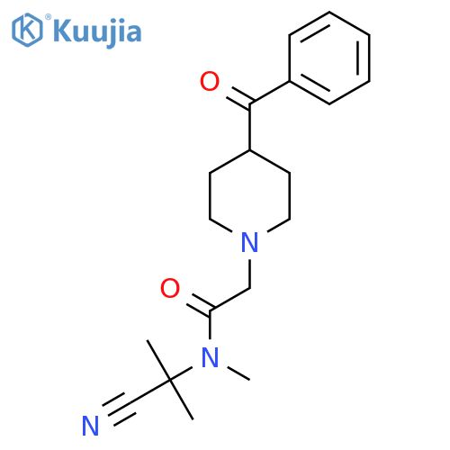 2-(4-benzoylpiperidin-1-yl)-N-(1-cyano-1-methylethyl)-N-methylacetamide structure