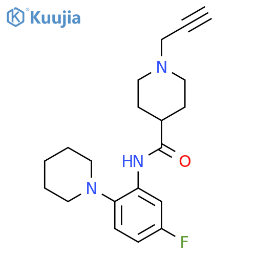 N-[5-fluoro-2-(piperidin-1-yl)phenyl]-1-(prop-2-yn-1-yl)piperidine-4-carboxamide structure